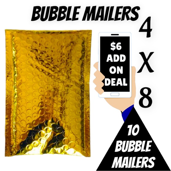 Mailers And More Other - 10 4X8 Gold Bubble Mailers Add-On Deal Must Buy $20 To Get These.